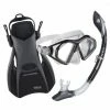 Flash Sale ???? U.S. Divers Admiral/Island Dry/Trek Snorkel Set Black/Silver ⭐