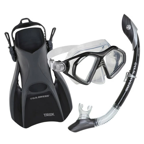 Flash Sale ???? U.S. Divers Admiral/Island Dry/Trek Snorkel Set Black/Silver ⭐ 1 Flash Sale ???? U.S. Divers Admiral/Island Dry/Trek Snorkel Set Black/Silver ⭐