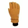 Hot Sale ⌛ Carhartt Men's Insulated Duck Leather Gloves Brown ????