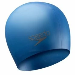 Outlet ???? Speedo Silicone Long Hair Swim Cap Blue ????