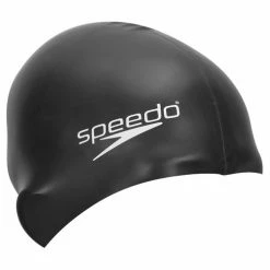 Deals ???? Speedo Elastomeric Solid Silicone Swim Cap Black ????