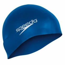 Wholesale ✨ Speedo Elastomeric Solid Silicone Swim Cap Blue ❤️
