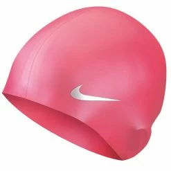 Hot Sale ???? Nike Jr. Solid Silicone Swim Cap Medium Pink ????