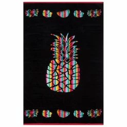 New ???? Dahdoul 28" X 55" Beach Towel Black Print ????
