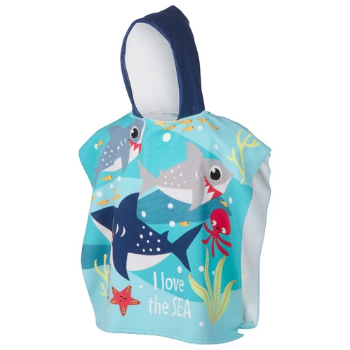 Brand new ✨ Dahdoul Boys' Poncho Towel Blue Print ❤️ 1 Brand new ✨ Dahdoul Boys' Poncho Towel Blue Print ❤️